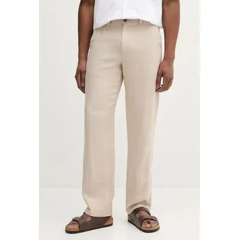 Lněné kalhoty Michael Kors CS5304BBEY béžová 80E, vel. 32/32