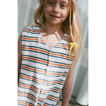 Kojenecký overall Dětský bavlněný overal Tinycottons STRIPES MULTICOLOR JUMPSUIT SS25.131 bílá 00X, vel. 92