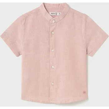 Chlapecká košile Dětská košile s příměsí lnu Mayoral 1110.3C.Baby.PPYA červená 92X, vel. 74