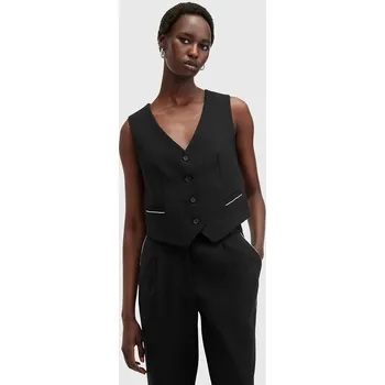Dámská vesta Vesta s příměsí vlny AllSaints ATLAS KRYS WAISTCOAT W006QB černá 99X, vel. 34