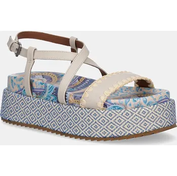 Dámské sandále Kožené sandály Kurt Geiger London Chelsea Flatform Sandal 4352286109.BLUEPAL béžová 01X, EUR 41