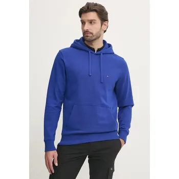 Pánská mikina Bavlněná mikina Tommy Hilfiger pánská, modrá barva, s kapucí, melanžová, MW0MW37235 57X, vel. S