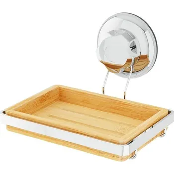 Dávkovač mýdla Bambusový držák na mýdlo Compactor Bestlock SPA Bamboo s přísavkou - bez vrtání