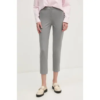 Dámské kalhoty Kalhoty United Colors of Benetton dámské, šedá barva, jednoduché, high waist, 4L4H557R4 90X, vel. 36