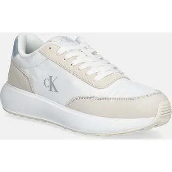 Pánské tenisky Sneakers boty Calvin Klein Jeans ATHLEISURE RUNNER LACEUP MIX WN bílá barva, YW0YW01774 00B, EUR 41