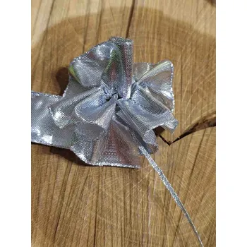 Stuha Stahovací stuha lámová šíře 25 mm vánoční barva stříbrná