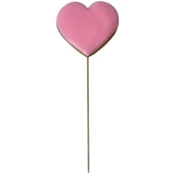 Jedlá dekorace na dort Srdce velké perníkové Růžové