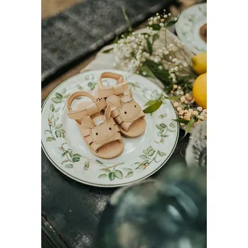 Dívčí sandály Dětské kožené sandály Donsje Stelloux Sandals Bride béžová barva, 1041301 80X, EUR 17/18
