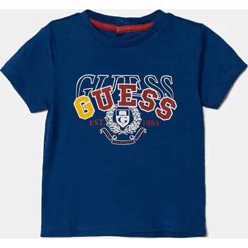 Chlapecké tričko Dětské bavlněné tričko Guess modrá barva, s potiskem, I5RI00 K8HM4 I5RI00.K8HM4.PPYA 55X, vel. 68-76