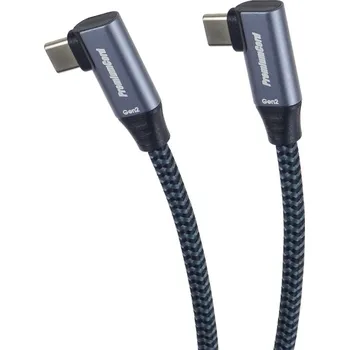 Datový kabel PremiumCord USB-C 2x zahnutý kabel, 0.5m