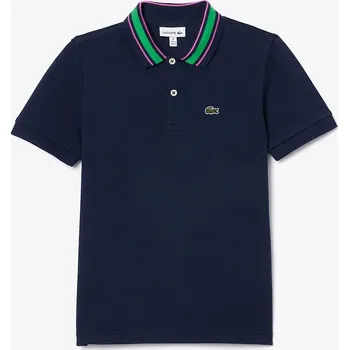 Chlapecké tričko Dětská bavlněná polokošile Lacoste tmavomodrá barva, PJ8402 59X, vel. 92