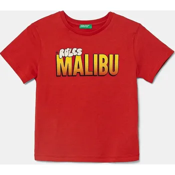 Dětské bavlněné tričko United Colors of Benetton 3I1XG10IJ.P.Seasonal červená 33X, vel. 98