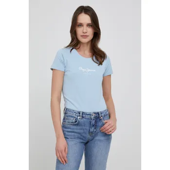 Tričko Pepe Jeans New Virginia Ss N PL505202.516 modrá 50X, vel. S
