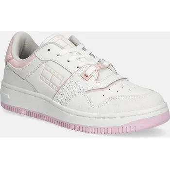 Pánské tenisky Sneakers boty Tommy Jeans RETRO BASKET WASHED SUEDE EN0EN02773 bílá 00X, EUR 40