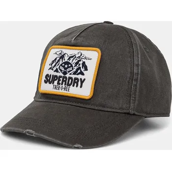 Čepice Bavlněná baseballová čepice Superdry zelená barva, s aplikací, W9010177A-OE6 W9010177A.OE6 96X, vel. ONE SIZE