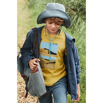 Dětské bavlněné tričko Mayoral 6007.7D.Junior.PPYA žlutá 17X, vel. 128