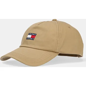 Čepice Bavlněná baseballová čepice Tommy Jeans AW0AW16991 zelená 19X, vel. ONE SIZE