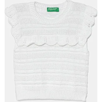 Chlapecká vesta Dětská bavlněná vesta United Colors of Benetton 1077G100V.P.Seasonal bílá 00X, vel. 110