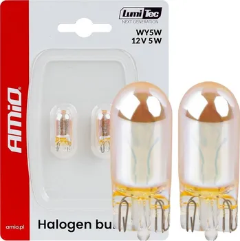 Autožárovka Amio Žárovky WY5W AMBER CHROME 12V, oranžové, 2 ks