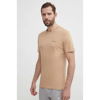 Bavlněné tričko Columbia North Cascades béžová barva, s potiskem, 1834041 80X, vel. L