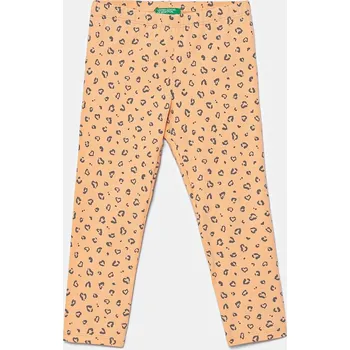 Dětské legíny United Colors of Benetton oranžová barva, vzorované, 3SDSGF04U 3SDSGF04U.P.Seasonal 24X, vel. 116