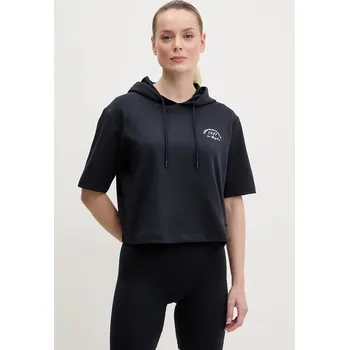 Dámská mikina Mikina Guess NIGELLA dámská, tmavomodrá barva, s kapucí, melanžová, V5GQ05 KCS01 V5GQ05.KCS01 59X, vel. XL