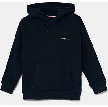Chlapecká mikina Dětská mikina Tommy Hilfiger tmavomodrá barva, s kapucí, hladká, KS0KS00595 KS0KS00595.104.122.PPYA 59X, vel. 116