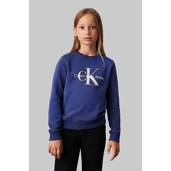 Chlapecké oblečení Dětská bavlněná mikina Calvin Klein Jeans IU0IU00675.128.176.9BYH modrá 95X, vel. 176