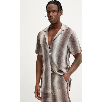 Pánská košile Bavlněná košile OAS 7014.05 hnědá 88X, vel. M