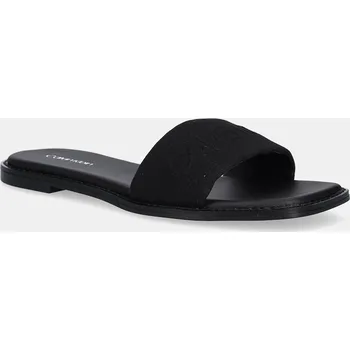 Dámské pantofle Pantofle Calvin Klein FLAT SLIDE - HE dámské, černá barva, HW0HW02378 99X, EUR 40