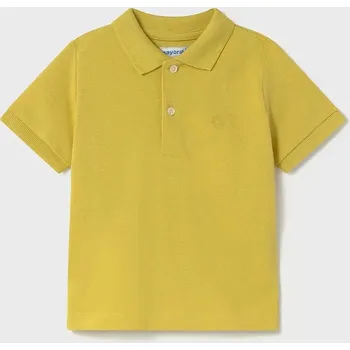 Chlapecké tričko Dětská bavlněná polokošile Mayoral žlutá barva, 102 102.3F.Baby.PPYA 17X, vel. 80