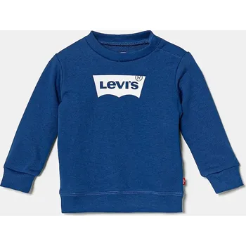 Chlapecká mikina Dětská mikina Levi's FRENCH TERRY BATWING modrá barva, s potiskem, 6E9078 6E9078.PPYA 57X, vel. 74