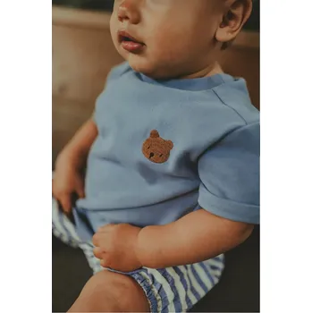 Chlapecké tričko Dětské bavlněné tričko Donsje Jarne T-shirt Bear 4081801.98.128 modrá 95X, vel. 104