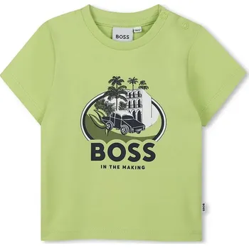 Dětská móda Bavlněné dětské tričko BOSS J52110.67.81 zelená 70X, vel. 71