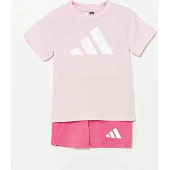 Chlapecká mikina Dětská bavlněná souprava adidas růžová barva, JC9639 30X, vel. 104