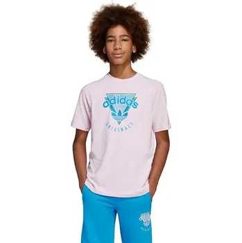 Dětské bavlněné tričko adidas Originals JC5862 růžová 30X, vel. 152