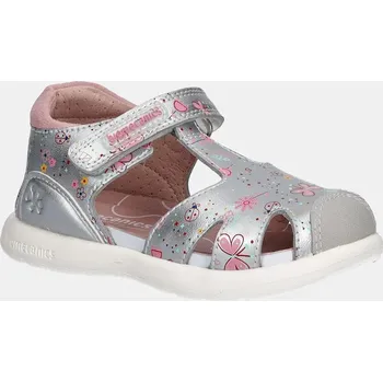 Dívčí sandály Dětské kožené sandály Biomecanics stříbrná barva, 252230 252230.24.27 SLV, EUR 24