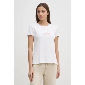 Bavlněné tričko Alpha Industries Crystal T Wmn 136063 bílá 00X, vel. L