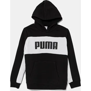 Chlapecká mikina Dětská mikina Puma ESS BLOCK Hoodie TR 685819 černá 99X, vel. 164