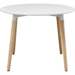 Kulatý jídelní stůl UNO — průměr 100 cm, buk, kov, bílá IDEA nábytek