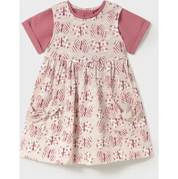 Dívčí oblečení Dětské bavlněné šaty Mayoral 1918.4D.Baby.PPYA růžová 30X, vel. 74