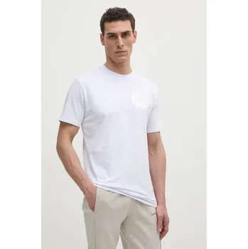 Bavlněné tričko PLEIN SPORT bílá barva, s potiskem, SAEC MTK8011 STE001N SAEC.MTK8011.STE001N 00X, vel. S