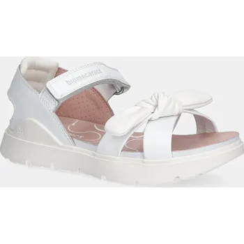 Dívčí sandály Dětské kožené sandály Biomecanics bílá barva, 252225 00X, EUR 28