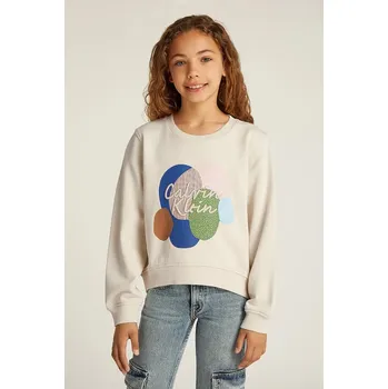 Chlapecká mikina Dětská mikina Calvin Klein Jeans IG0IG02756.128.176.PPYA béžová 01X, vel. 140