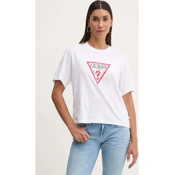 Pánská móda Bavlněné tričko Guess Jeans W4YI73.K8HM0 bílá 00X, vel. XL