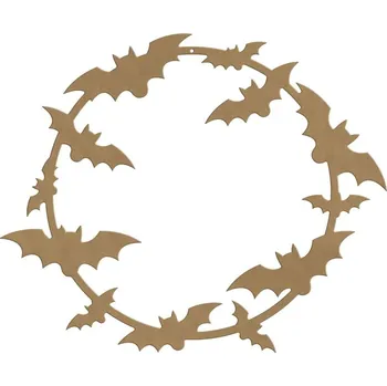 Vánoční dekorace Gomille Dřevěný výřez k dekoraci Gomille, 37x37 cm - Halloweenský věnec