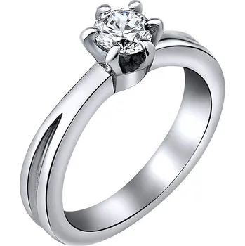 Prsten Dámský prsten z chirurgické oceli se zirkonem 6mm velikost obvod 59 mm RRC0136-obvod 59 mm