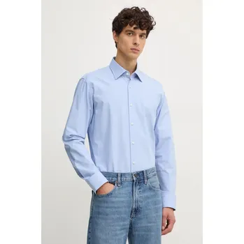 Pánská košile Košile BOSS pánská, modrá barva, regular, s klasickým límcem, 50527242 50X, vel. 44