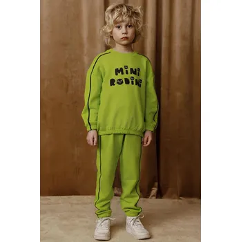 Chlapecká mikina Dětská bavlněná mikina Mini Rodini Mini Rodini Cats 2512010575 zelená 71X, vel. 92-98