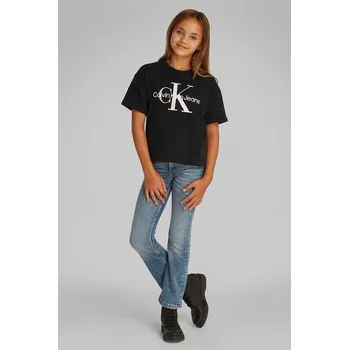 Chlapecké tričko Dětské bavlněné tričko Calvin Klein Jeans černá barva, IG0IG02861 IG0IG02861.128.176.PPYA 99X, vel. 128